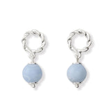Periwinkle - Earrings - Silver Rope Grey Agate