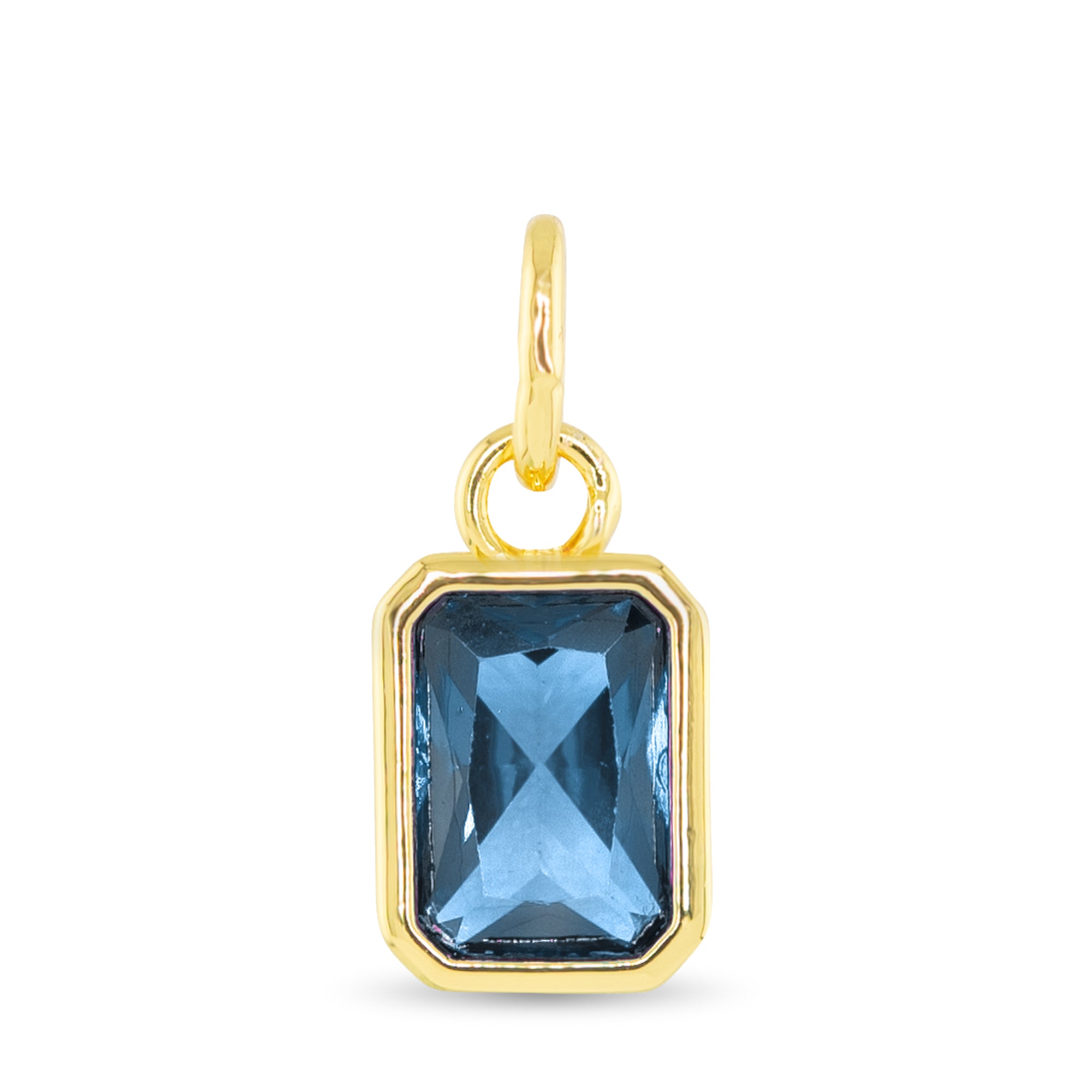 Amanda Blu Gold Birthstone Charm—gold-plated disc charm with authentic crystal birthstone for December. Ideal for bracelets and necklaces. Available at Be Charmed