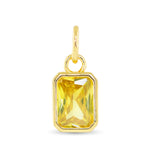 Amanda Blu Gold Birthstone Charm—gold-plated disc charm with authentic crystal birthstone for Novemeber. Ideal for bracelets and necklaces. Available at Be Charmed