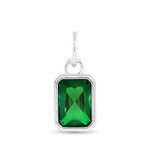 Amanda Blu Silver May Birthstone Charm featuring a sparkling glass gem for each birth month, set in polished silver-tone—perfect for gifting, available at Be Charmed