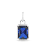 Amanda Blu Silver September Birthstone Charm featuring a sparkling glass gem for each birth month, set in polished silver-tone—perfect for gifting, available at Be Charmed