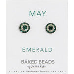 May Baked Beads Birthstone Crystal Earrings featuring sterling silver-plated settings with Austrian crystals,  perfect for gifting or personal wear.