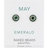 May Baked Beads Birthstone Crystal Earrings featuring sterling silver-plated settings with Austrian crystals,  perfect for gifting or personal wear.
