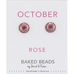 October Baked Beads Birthstone Crystal Earrings featuring sterling silver-plated settings with Austrian crystals, perfect for gifting or personal wear.