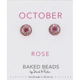 October Baked Beads Birthstone Crystal Earrings featuring sterling silver-plated settings with Austrian crystals, perfect for gifting or personal wear.