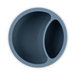 Overhead View of Bella Tunno Mister Mess Wonder Bowl in blue, featuring a suction base and curved lip, available at Be Charmed.