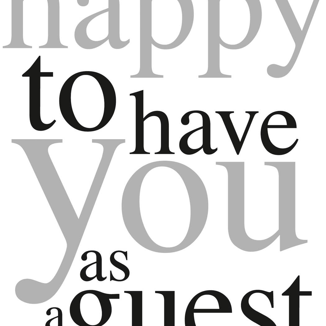 Happy To Have You guest towels – gold and silver foil decorative 3‑ply guest paper towels, available at Be Charmed.