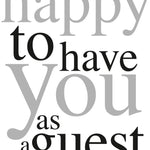 Happy To Have You guest towels – gold and silver foil decorative 3‑ply guest paper towels, available at Be Charmed.