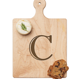 Maple Leaf 9x6 Initial Board C with Spreader. Personalized wooden serving board with monogram design. Perfect gift. Available at Be Charmed.