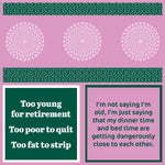 “I’m Old” cocktail napkins by Drinks On Me featuring funny aging humor. Great for birthday parties and gag gifts. Available at Be Charmed.