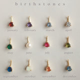 Close up of fyb gold birthstone charms. Available at Be Charmed