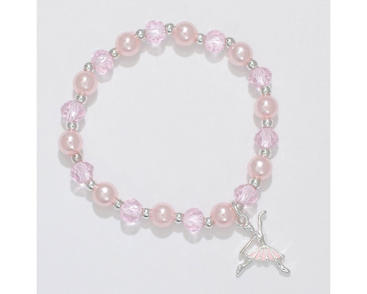 Little Love Pink Ballerina bracelet by Periwinkle with a pink ballerina charm and delicate design, perfect gift for dancers — Available at Be Charmed