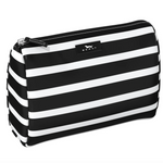 Fleetwood Black SCOUT Packin’ Heat Cosmetic Bag — 9.75″W × 7″H × 3.75″D coated cotton travel pouch with interior slip pocket, water‑resistant and slim profile. Available at Be Charmed