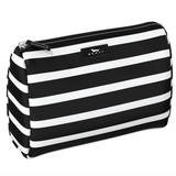 Fleetwood Black SCOUT Packin’ Heat Cosmetic Bag — 9.75″W × 7″H × 3.75″D coated cotton travel pouch with interior slip pocket, water‑resistant and slim profile. Available at Be Charmed