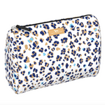 Itty Bitty Kitty SCOUT Packin’ Heat Cosmetic Bag — 9.75″W × 7″H × 3.75″D coated cotton travel pouch with interior slip pocket, water‑resistant and slim profile. Available at Be Charmed
