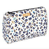 Itty Bitty Kitty SCOUT Packin’ Heat Cosmetic Bag — 9.75″W × 7″H × 3.75″D coated cotton travel pouch with interior slip pocket, water‑resistant and slim profile. Available at Be Charmed