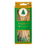 Sophistiplate large cocktail picks with Christmas tree toppers (6″ wood) – available at Be Charmed