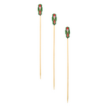 Close up of Nutcracker large cocktail picks (6″ wood party toothpicks) – available at Be Charmed