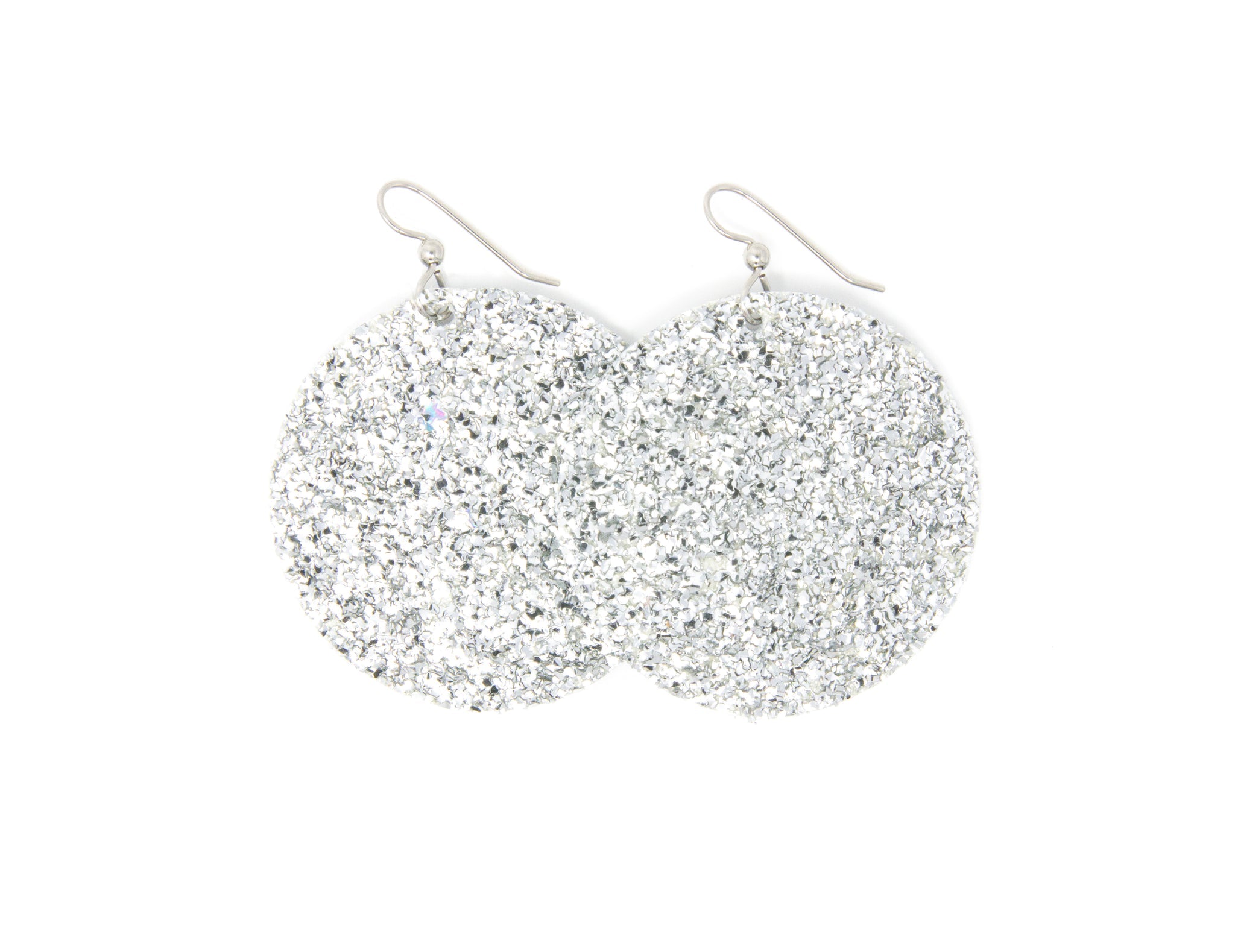 Keva Silver Sparkle Round Earrings