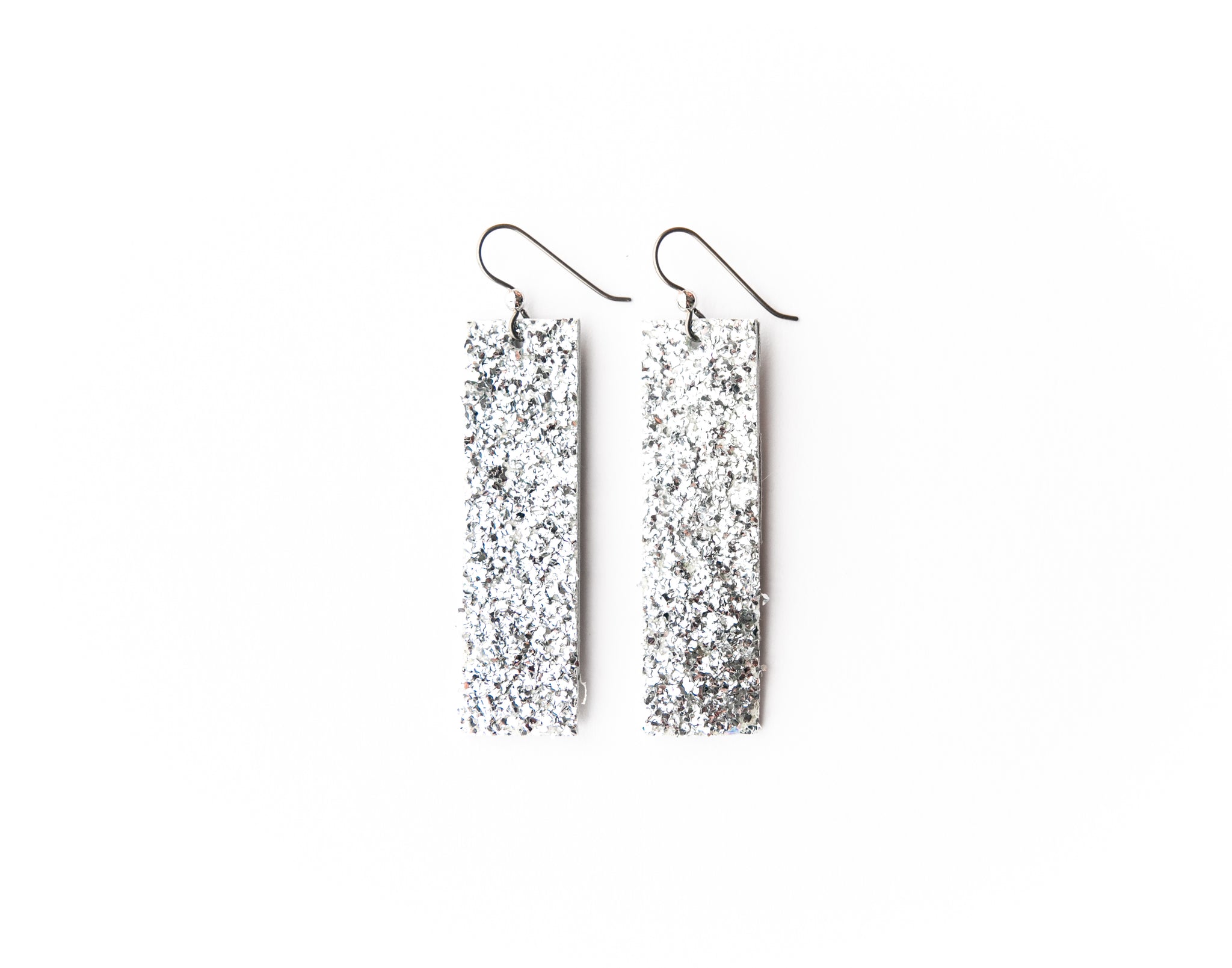 Keva Silver Sparkle 4 Corner Earrings