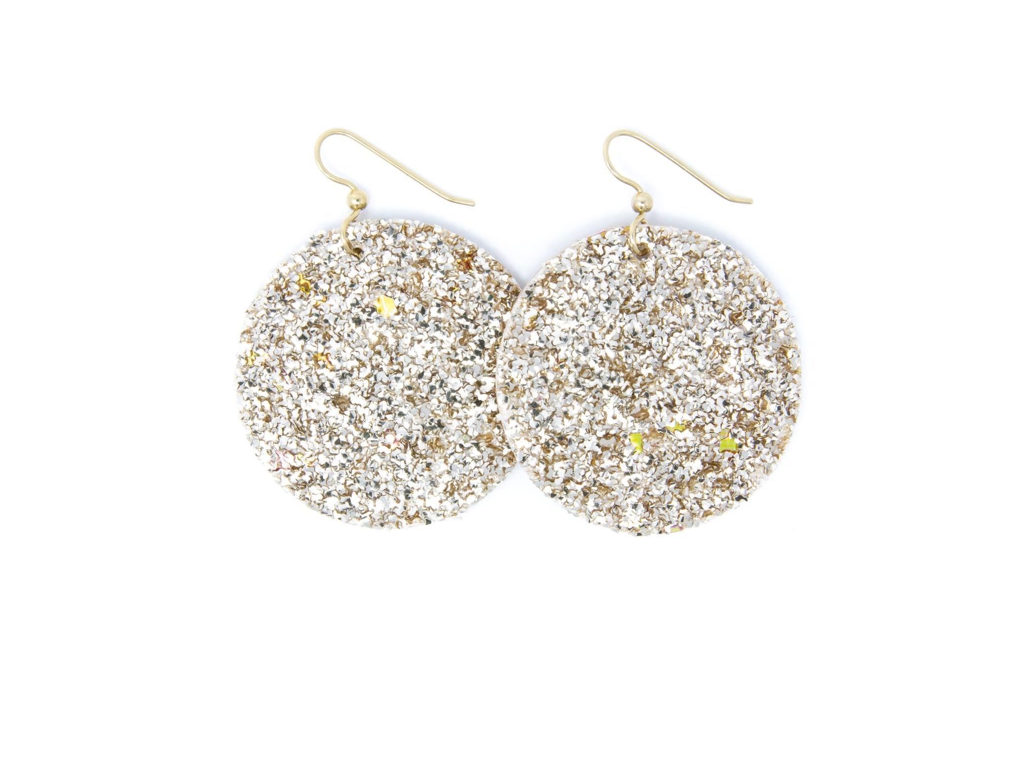 Keva Gold Sparkle Round Earrings