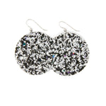 Keva -Black Sparkle Round Earrings