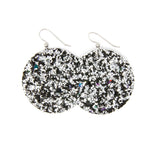 Keva -Black Sparkle Round Earrings