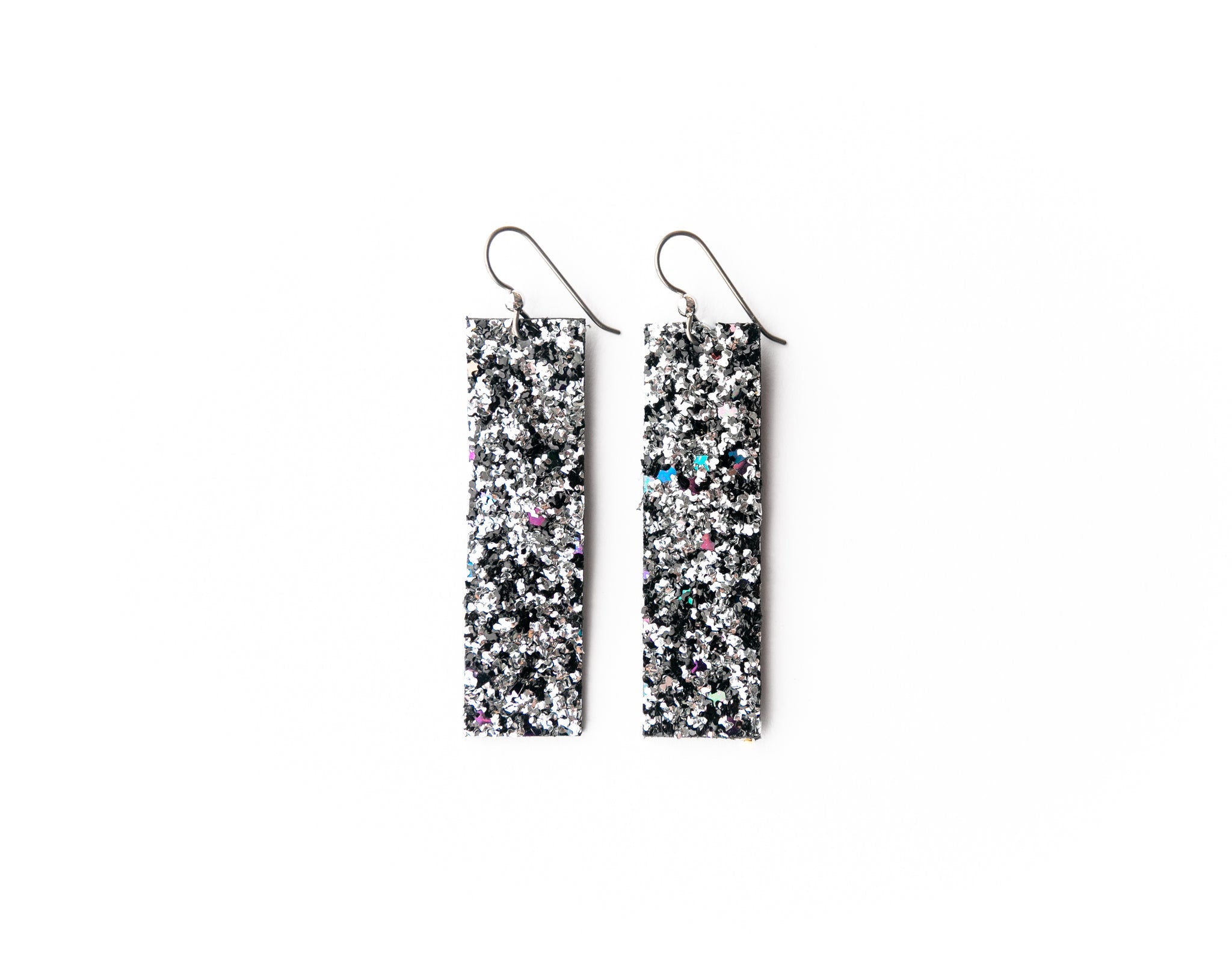 Keva Black Sparkle 4 Corner Earrings