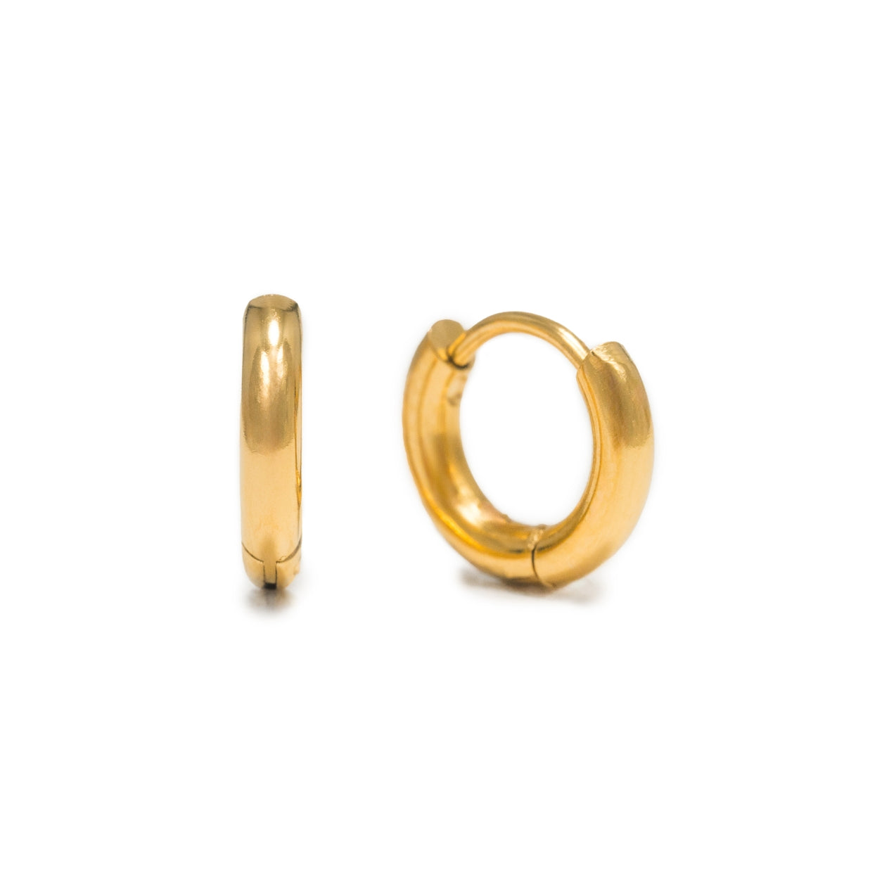 Lover's Tempo Gold Tube 10mm Huggie Earrings