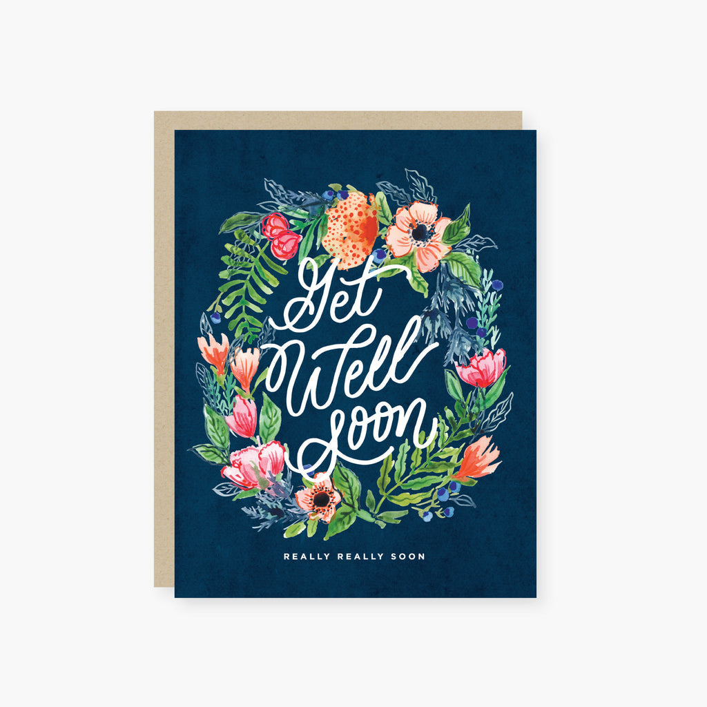 2021 Co Floral Wreath Get Well Soon Card 
