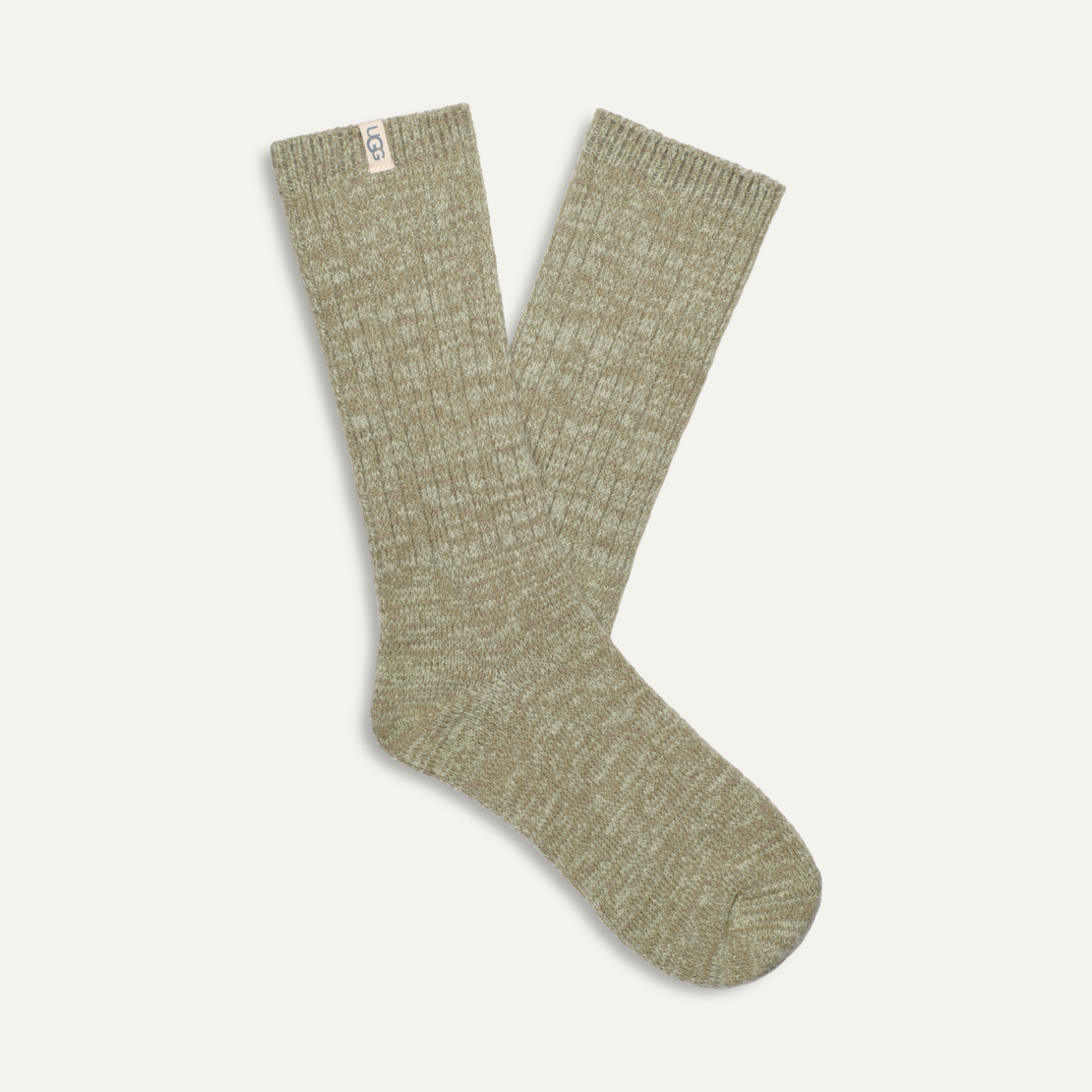 UGG Rib Knit Slouchy Crew Sock Moss Green