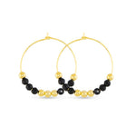 Amanda Blu Black Agate Beaded Hoop Earrings