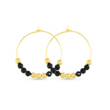 Amanda Blu Black Agate Beaded Hoop Earrings