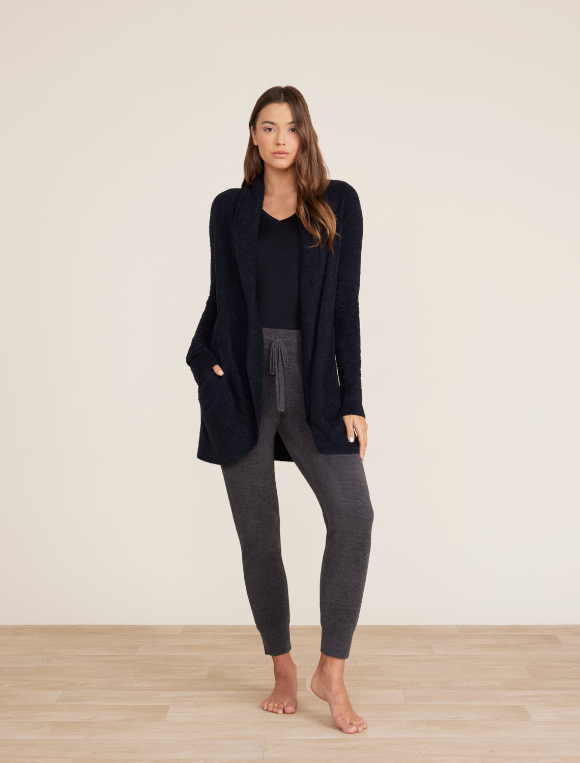Barefoot Dreams CozyChic Lite Circle Cardi Black