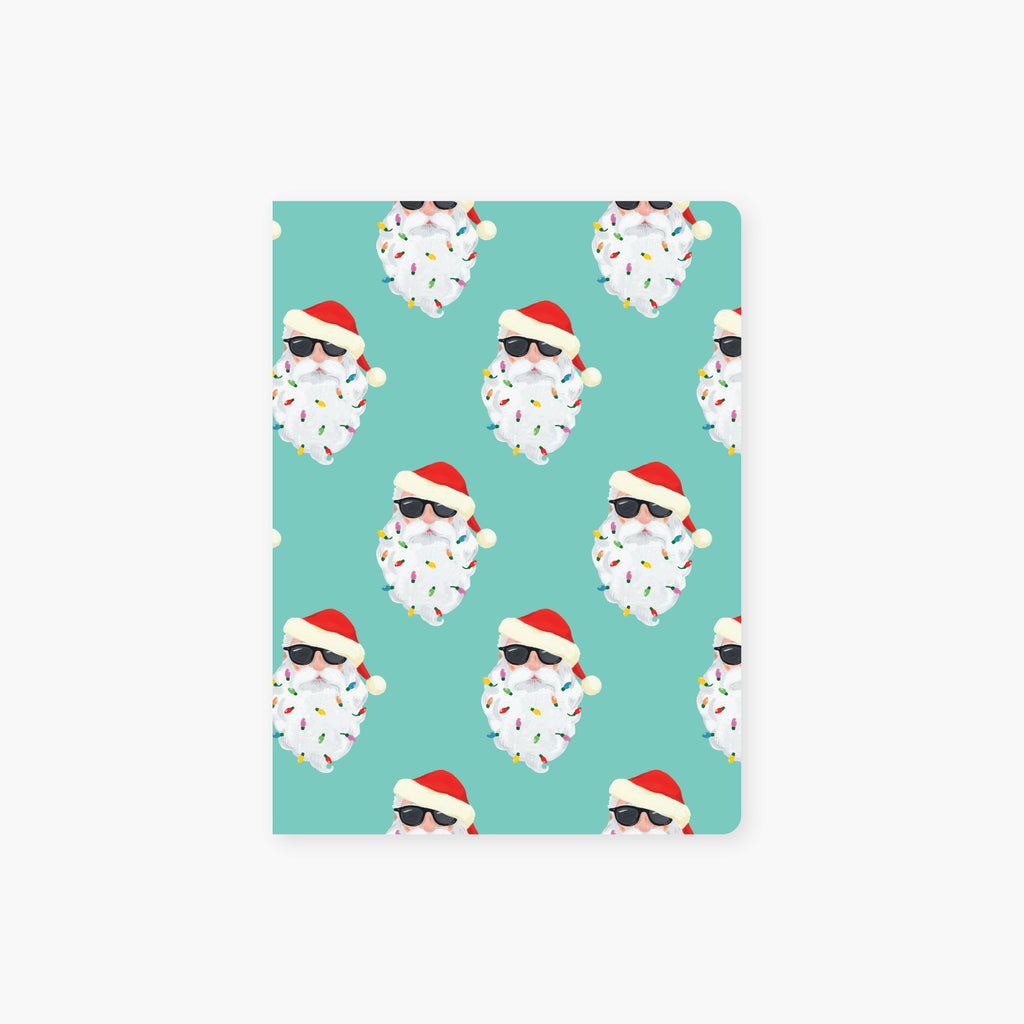 2021 Co. "Santa in Sunglasses" Holiday Pocket Journal featuring a festive design, available at Be Charmed.