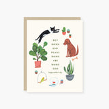 2021 Co "Pet Mom/Plant Mom" Mother's Day Card featuring charming illustrations, available at Be Charmed.