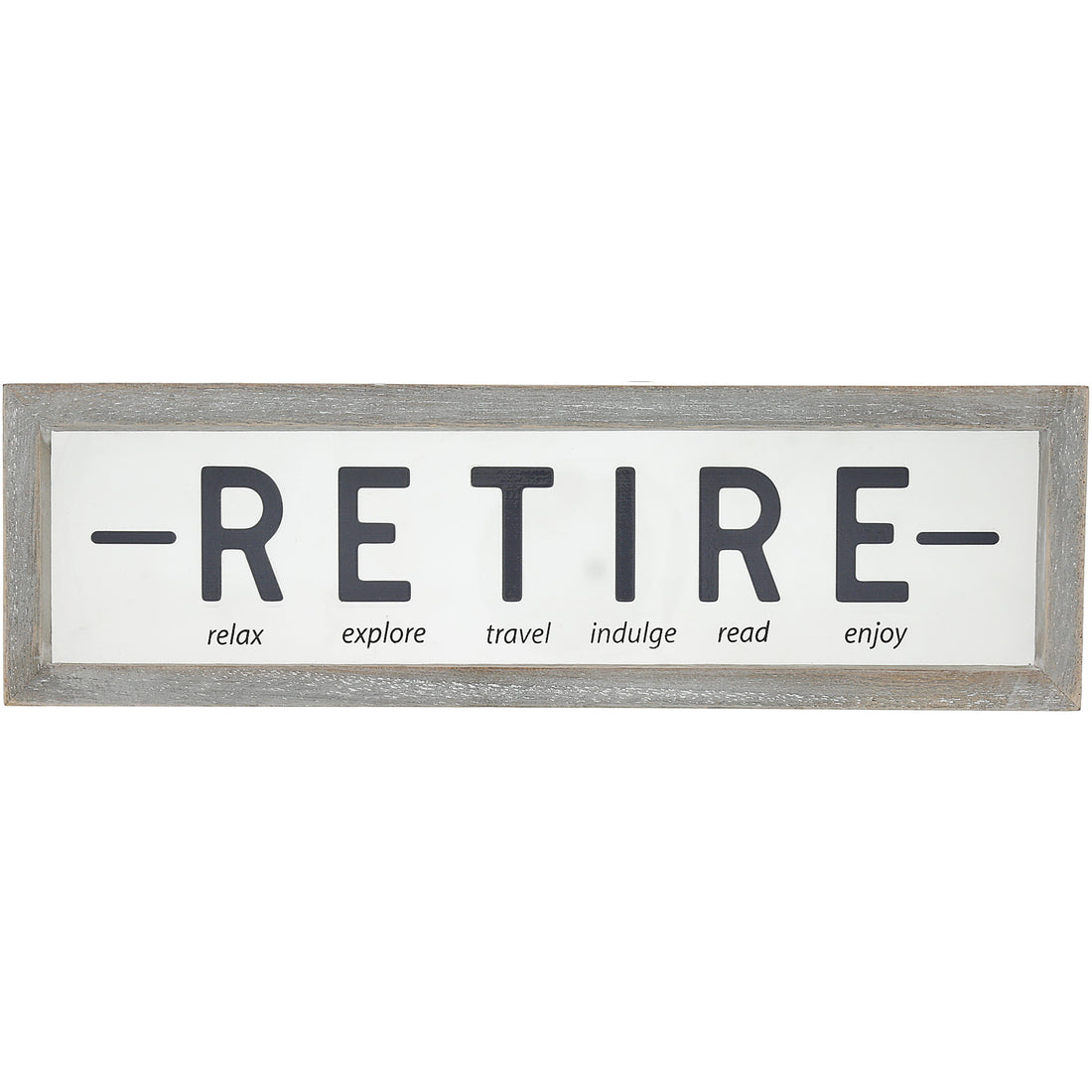 Pavillion Gift Company 10"x3" Wood Frame Glass Plaque Retire