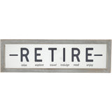 Pavillion Gift Company 10"x3" Wood Frame Glass Plaque Retire