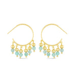 Amanda Blu Gold Amazonite Fringe Hoop Earrings