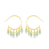 Amanda Blu Gold Amazonite Fringe Hoop Earrings
