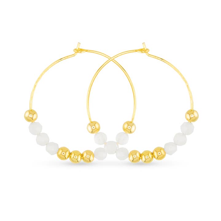 Amanda Blu Moonstone Beaded Hoop Earrings