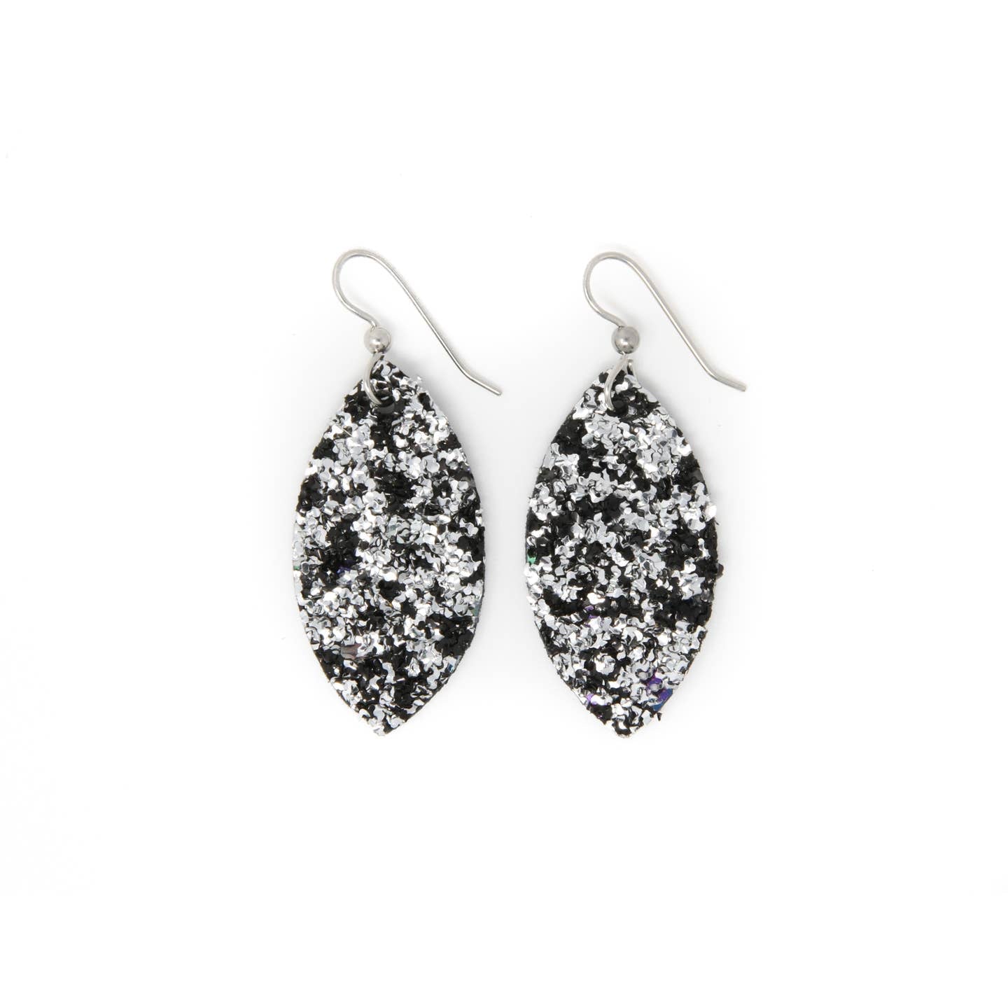 Keva Black Sparkle Small Earrings