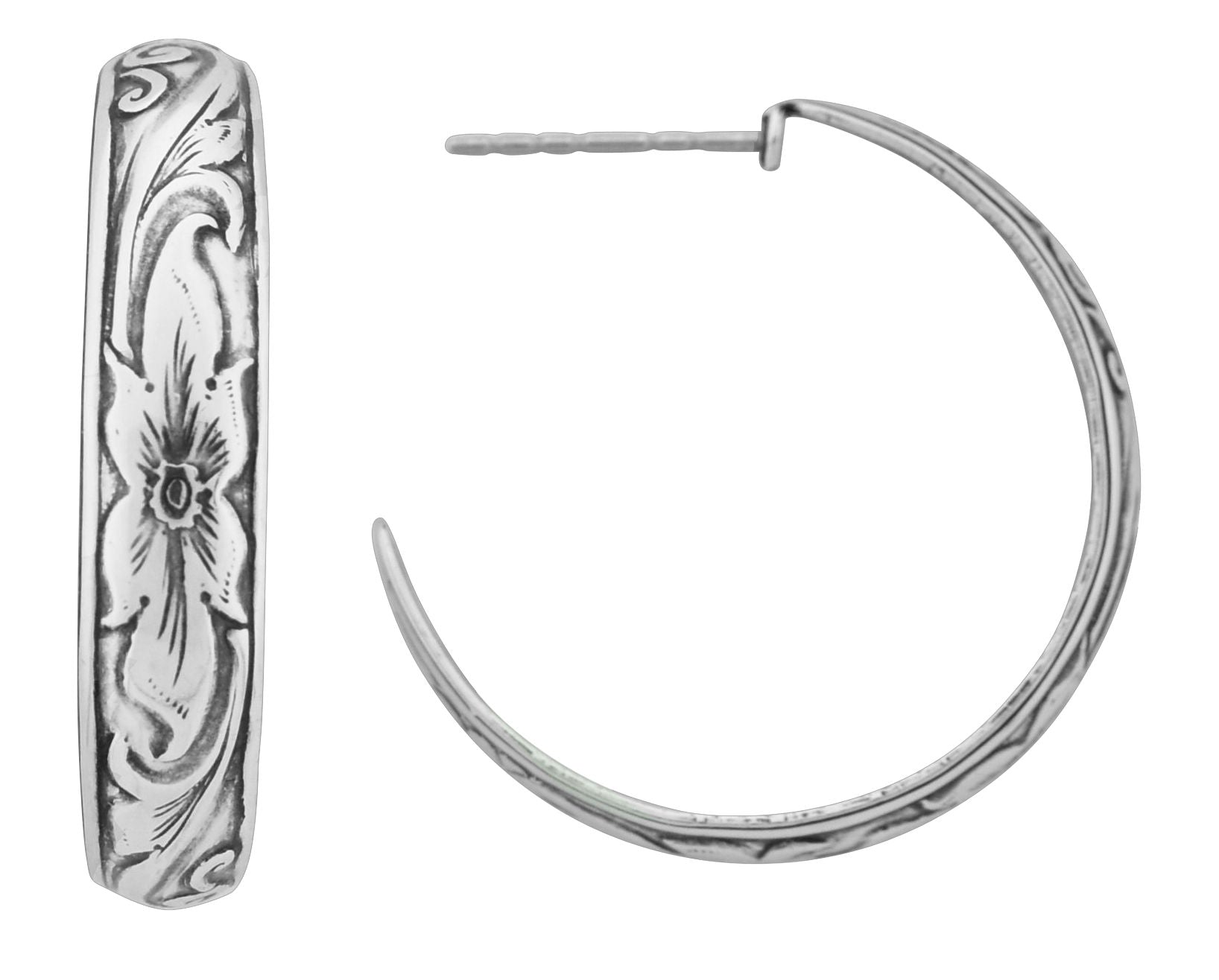 Wheeler 3/4 " Hoop Sterling Silver Earrings 