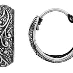 Wheeler  3/4 " Hoop Swirl Sterling Silver Earrings 