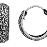 Wheeler  3/4 " Hoop Swirl Sterling Silver Earrings 