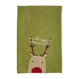 Mud Pie - Waffle Weave Towel - Reindeer