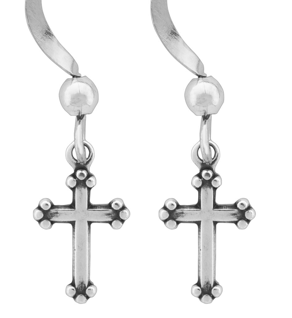 Wheeler Cross Sterling Silver Earrings 
