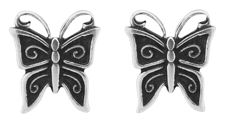 Wheeler Butterfly Sterling Silver Earrings 