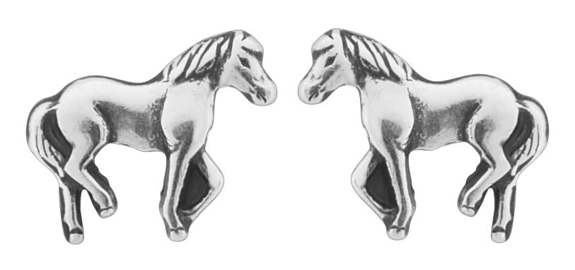 Wheeler Horse Sterling Silver Earrings 
