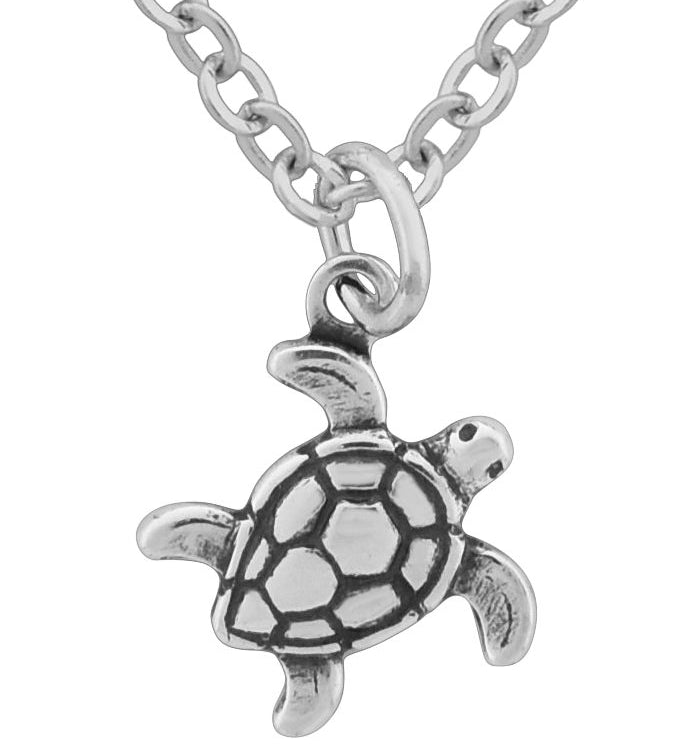 Wheeler Turtle Sterling Silver Pendant Necklace 